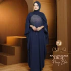 NAVY BLUE NURYA - NAZRAH ABAYA KAFTAN JALUR KAIN MATERIAL CEY PREMIUM IRON LESS