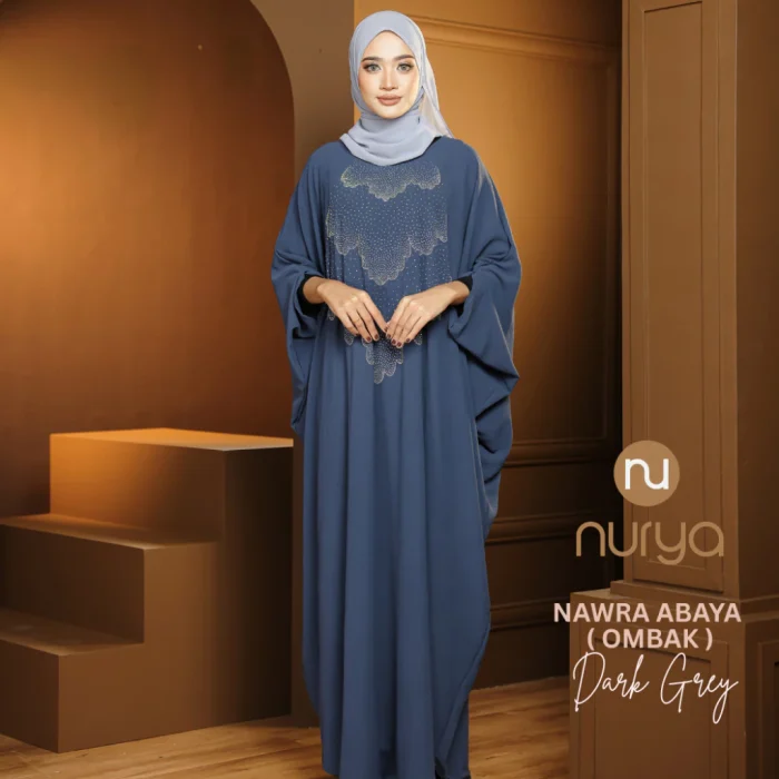 Dark Gray - NAWRA ABAYA KAFTAN OMBAK KAIN MATERIAL CEY PREMIUM IRON LESS Dark Gray - NAWRA ABAYA KAFTAN OMBAK KAIN MATERIAL CEY PREMIUM IRON LESS