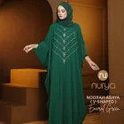 Emeral Green - Noorah V-Shape Abaya Kaftan Kain CEY Premium Ironless Muslimah Batwing Clothing