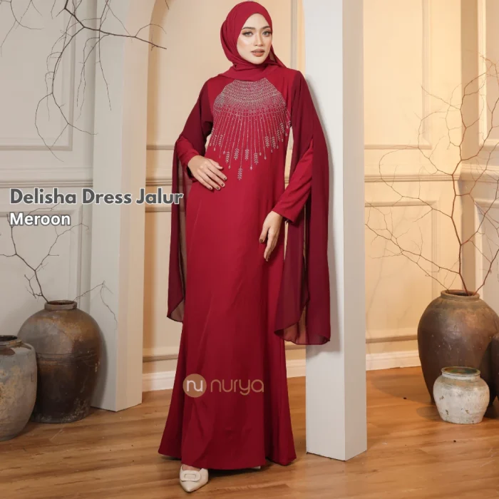 MEROON DELISHA DRESS JALUR MANIK FESYEN DIAMOND MEROON DELISHA DRESS JALUR MANIK FESYEN DIAMOND