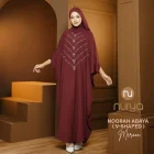Meroon - Noorah V-Shape Abaya Kaftan Kain CEY Premium Ironless Muslimah Batwing Clothing