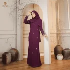 purple Nurya Adibah Chiffon Dress Moden Material Chiffon dan Lining